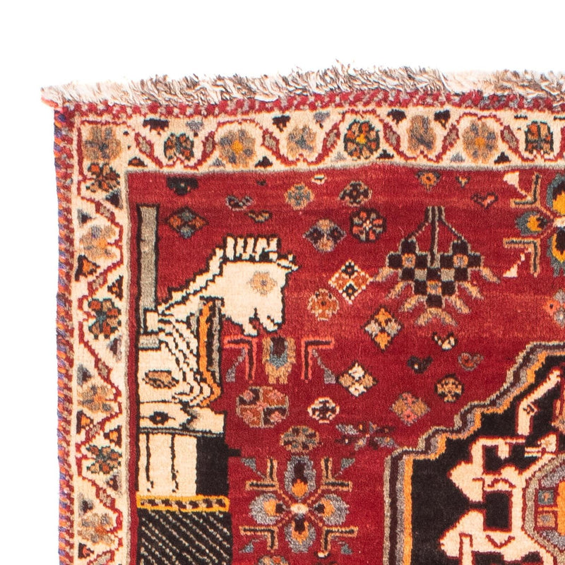 Tapis persan - Nomadic - 148 x 81 cm - rouge foncé