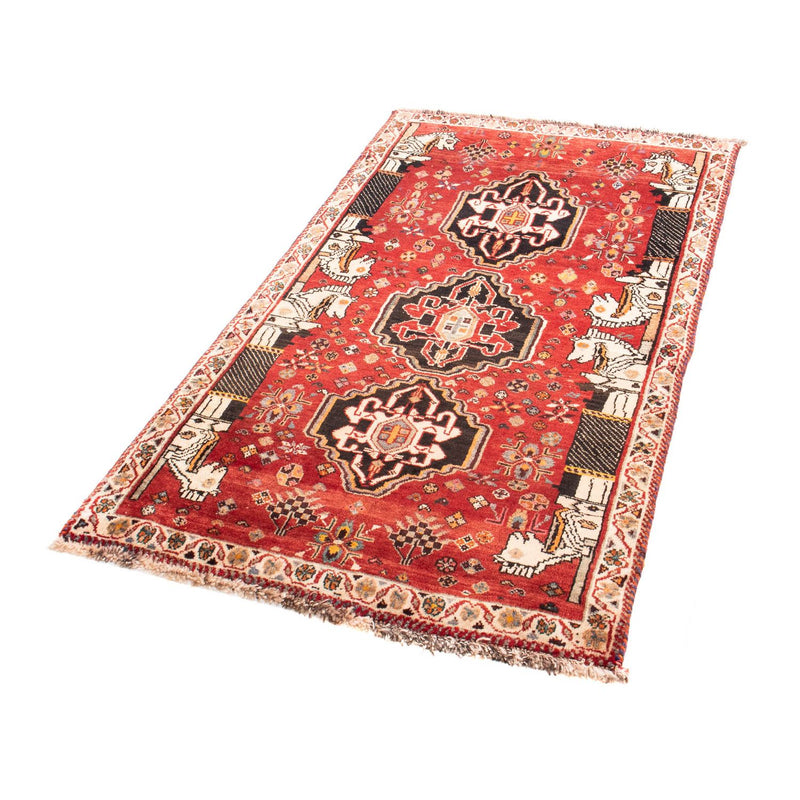 Tapis persan - Nomadic - 148 x 81 cm - rouge foncé