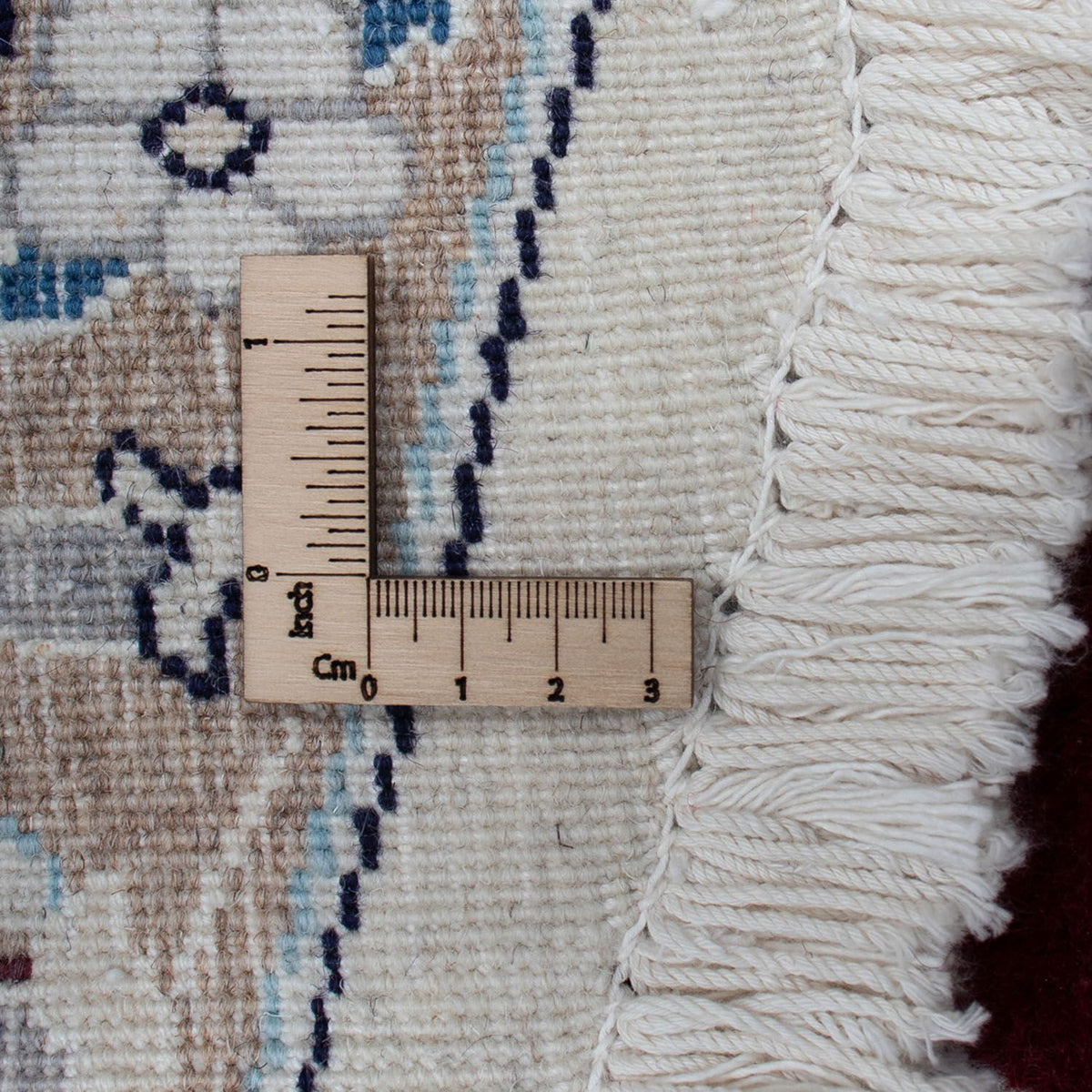 Tapis persan - Nain ronde  - 245 x 245 cm - rouge foncé