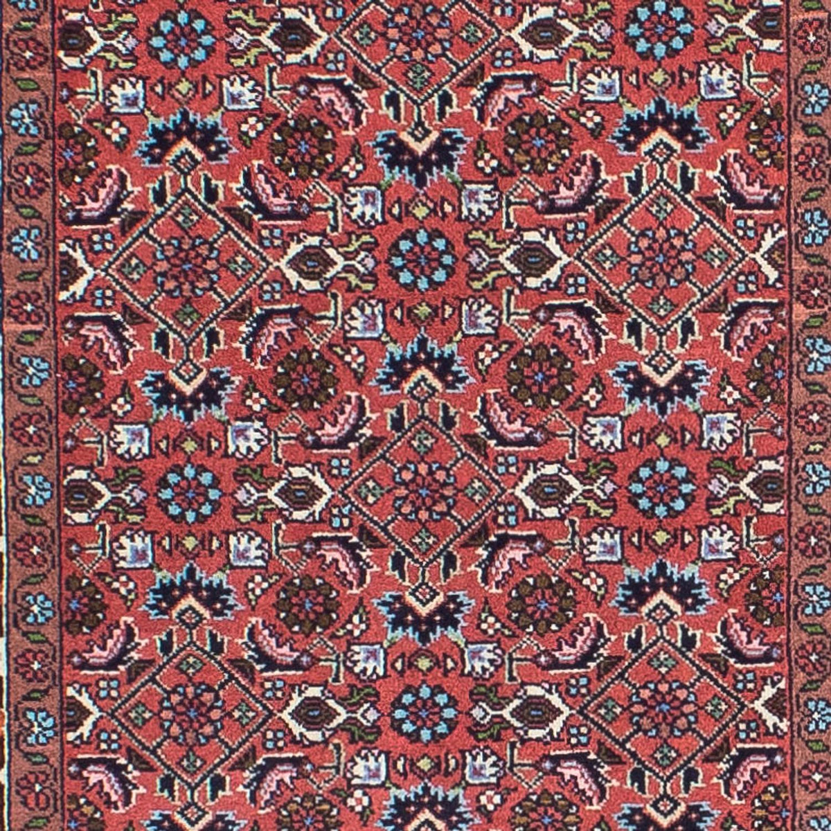 Tapis de couloir Tapis persan - Bidjar - 296 x 81 cm - rouge clair