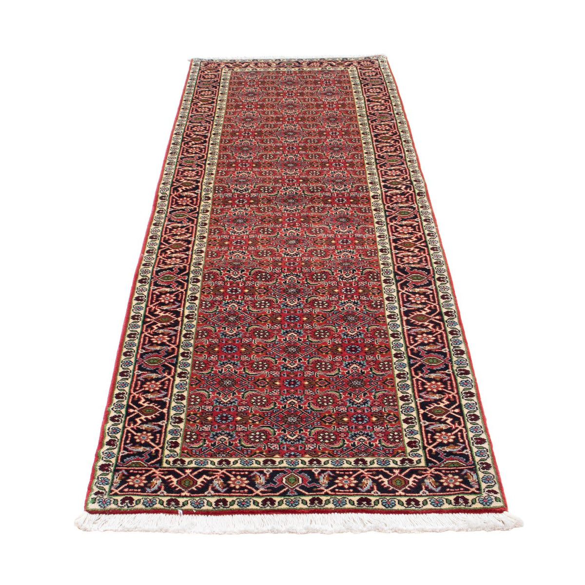 Tapis de couloir Tapis persan - Bidjar - 249 x 73 cm - rouge clair