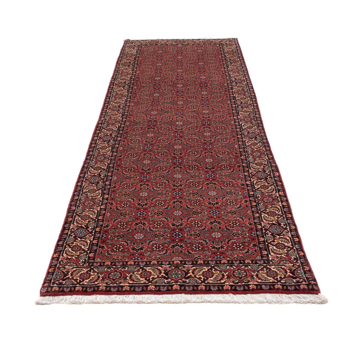 Tapis de couloir Tapis persan - Bidjar - 290 x 85 cm - rouge foncé