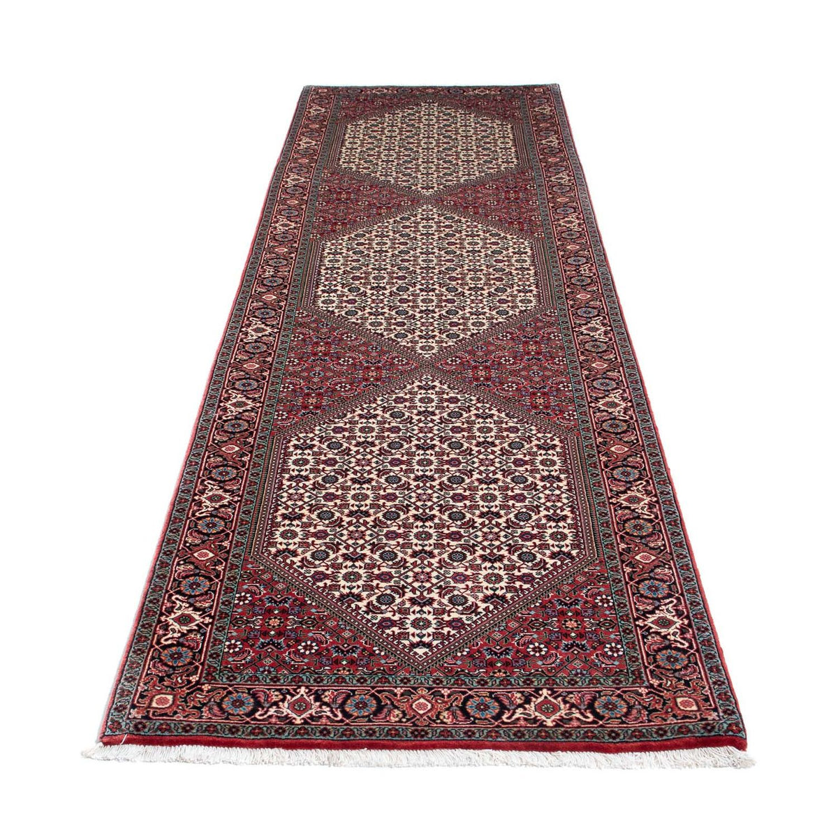 Tapis de couloir Tapis persan - Bidjar - 305 x 84 cm - beige