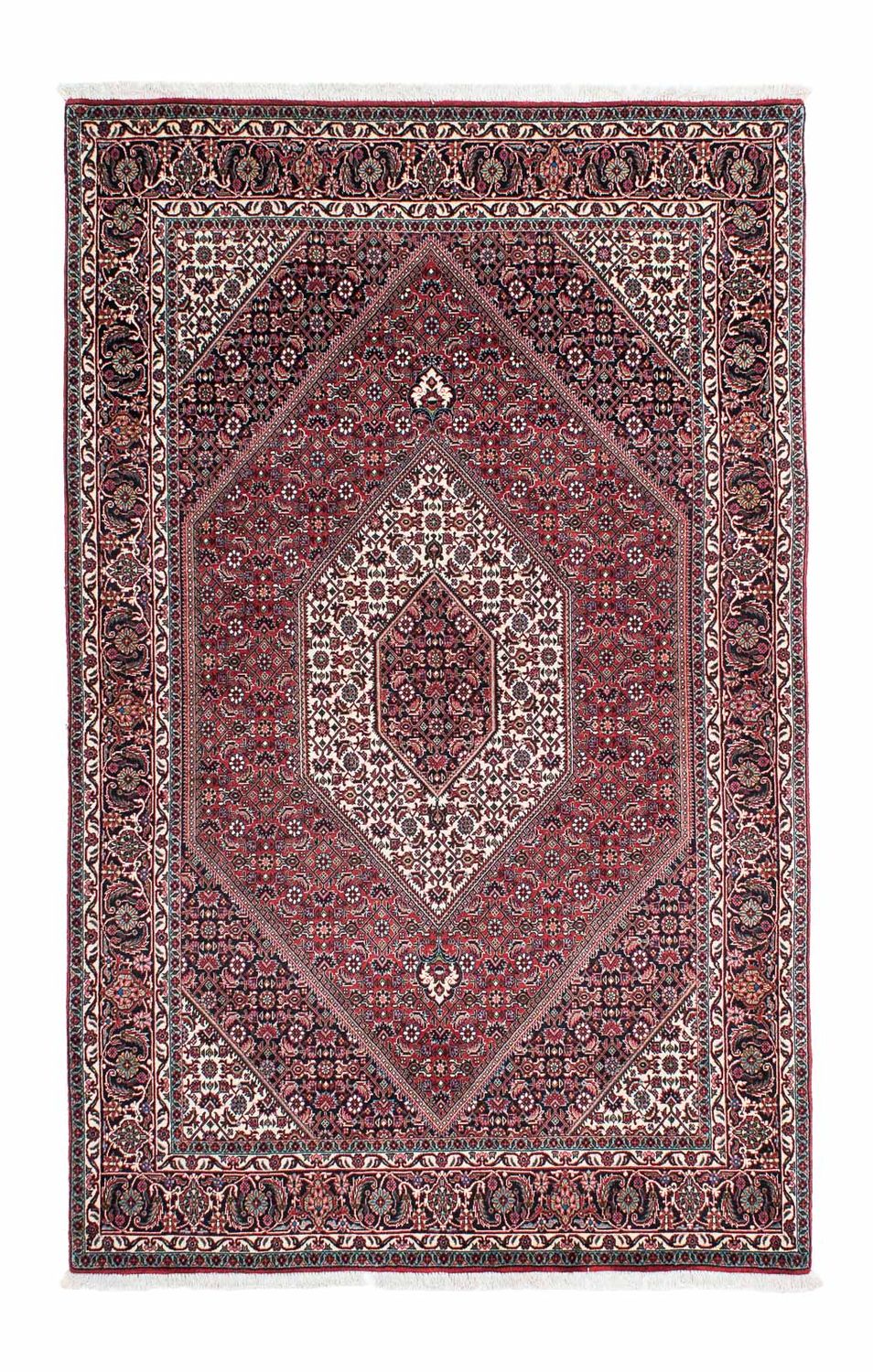 Tapis persan - Bidjar - 208 x 132 cm - rouge clair