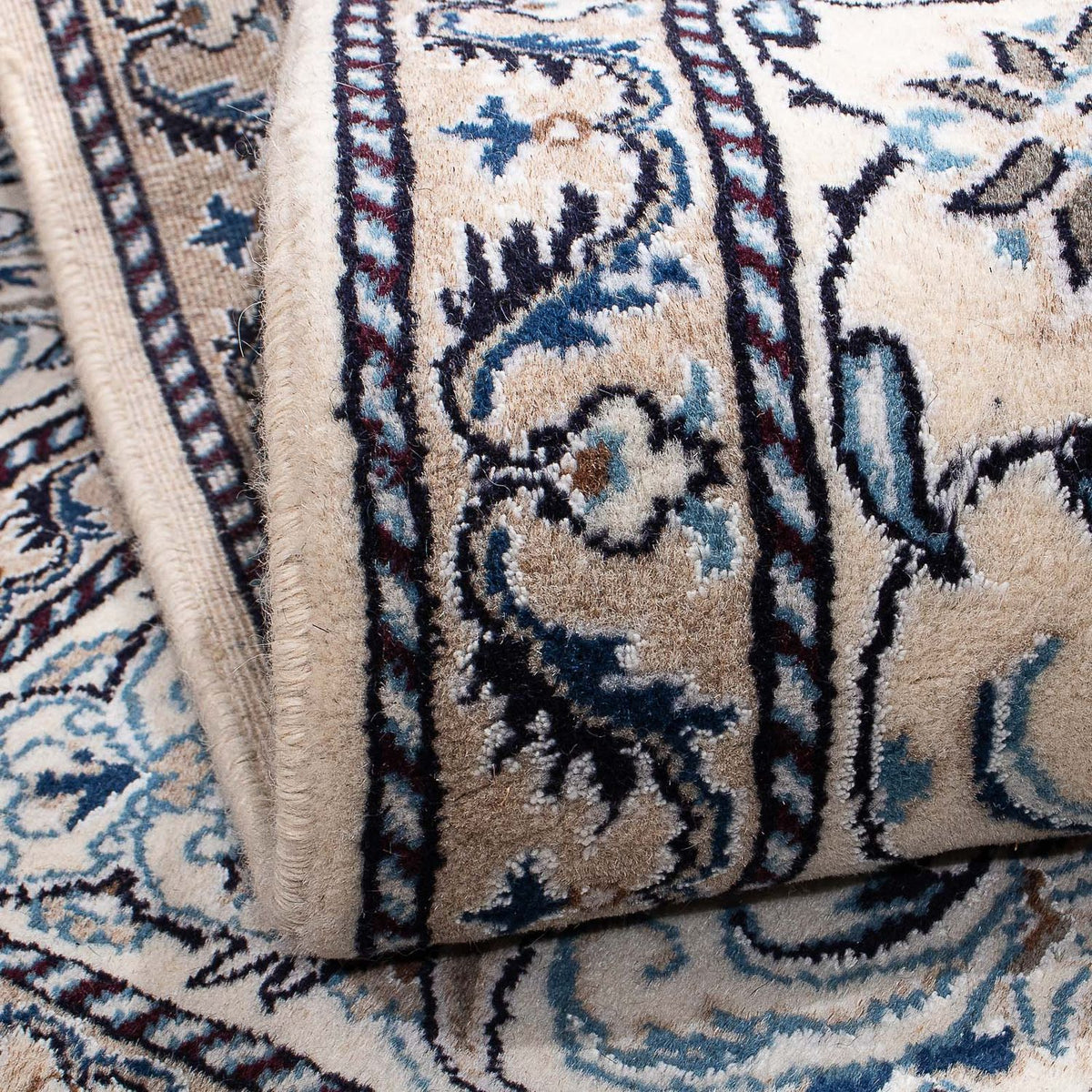 Tapis persan - Nain carré - 198 x 196 cm - bleu foncé