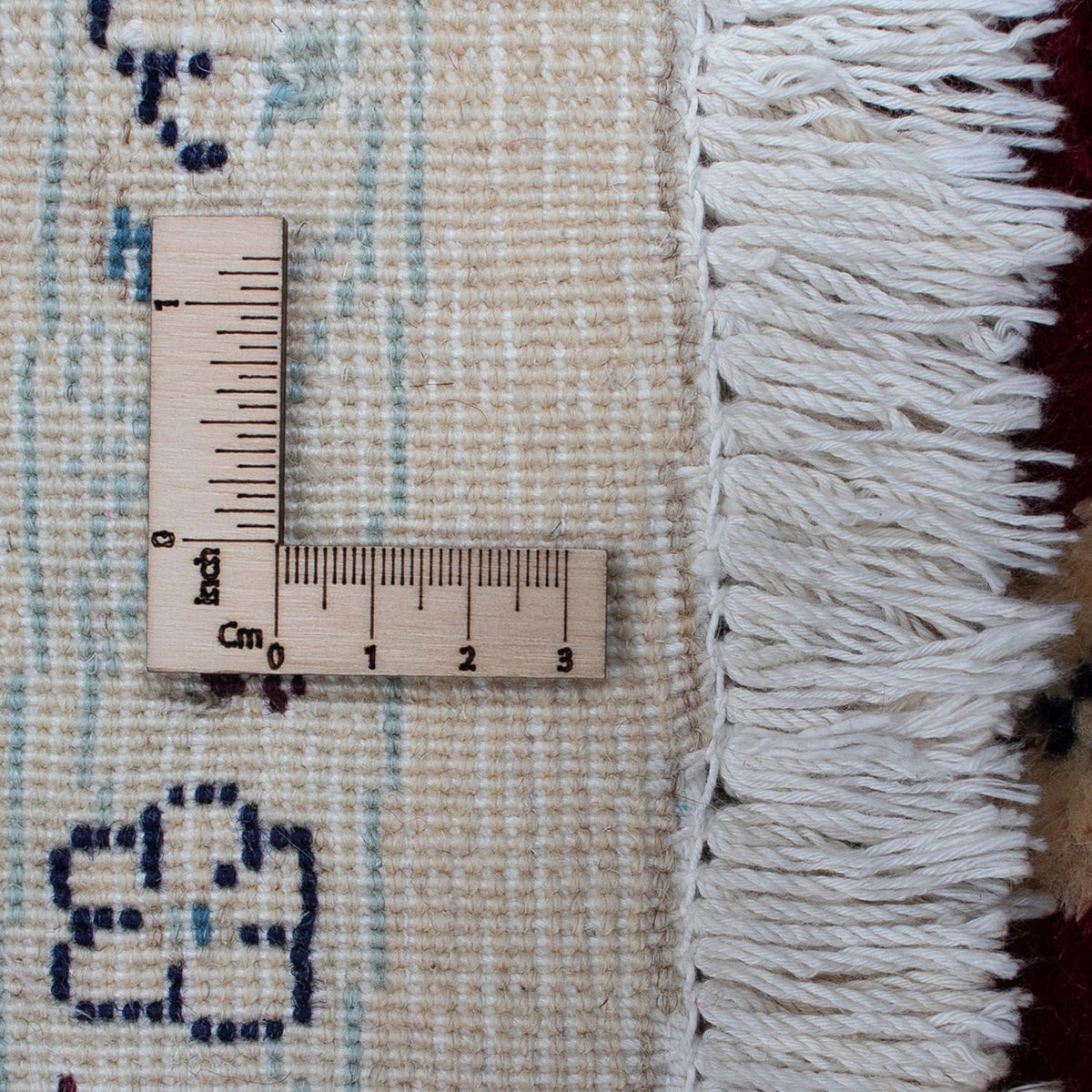 Tapis persan - Nain ronde  - 242 x 242 cm - rouge foncé