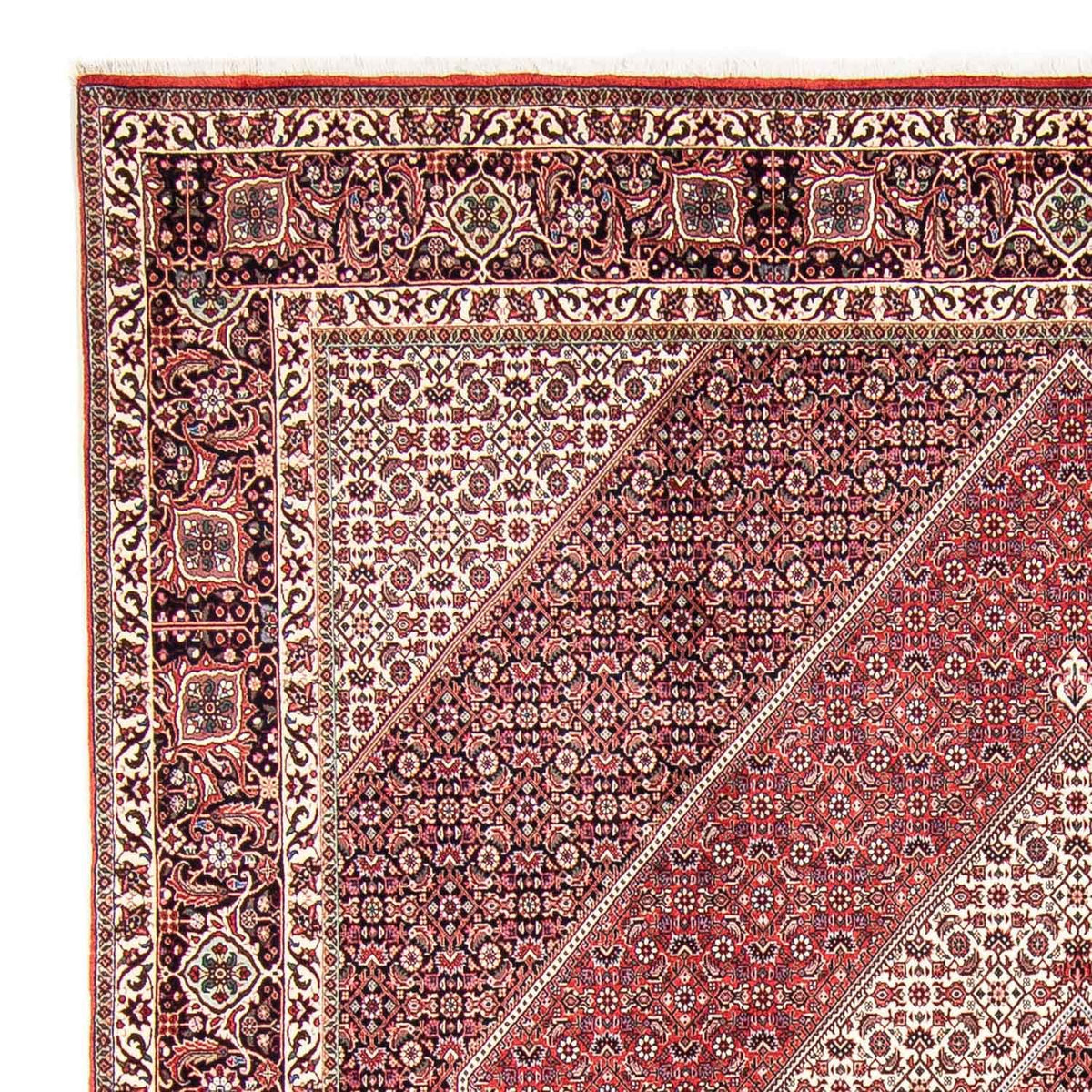 Tapis persan - Bidjar - 312 x 248 cm - rouge clair