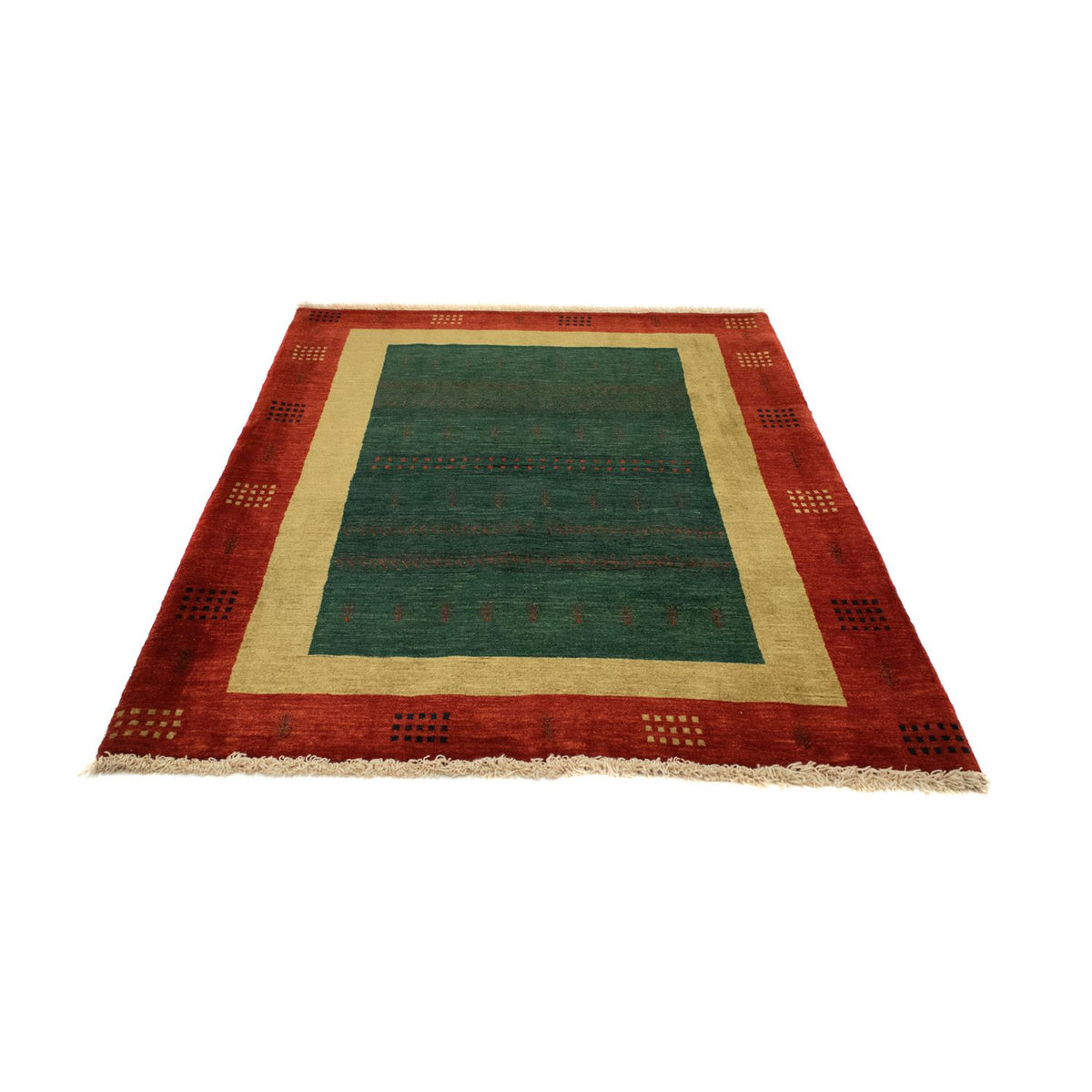 Tapis Gabbeh - Loribaft Persan - 181 x 127 cm - vert