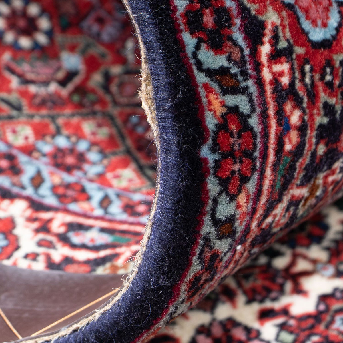 Tapis de couloir Tapis persan - Bidjar - 215 x 80 cm - bleu