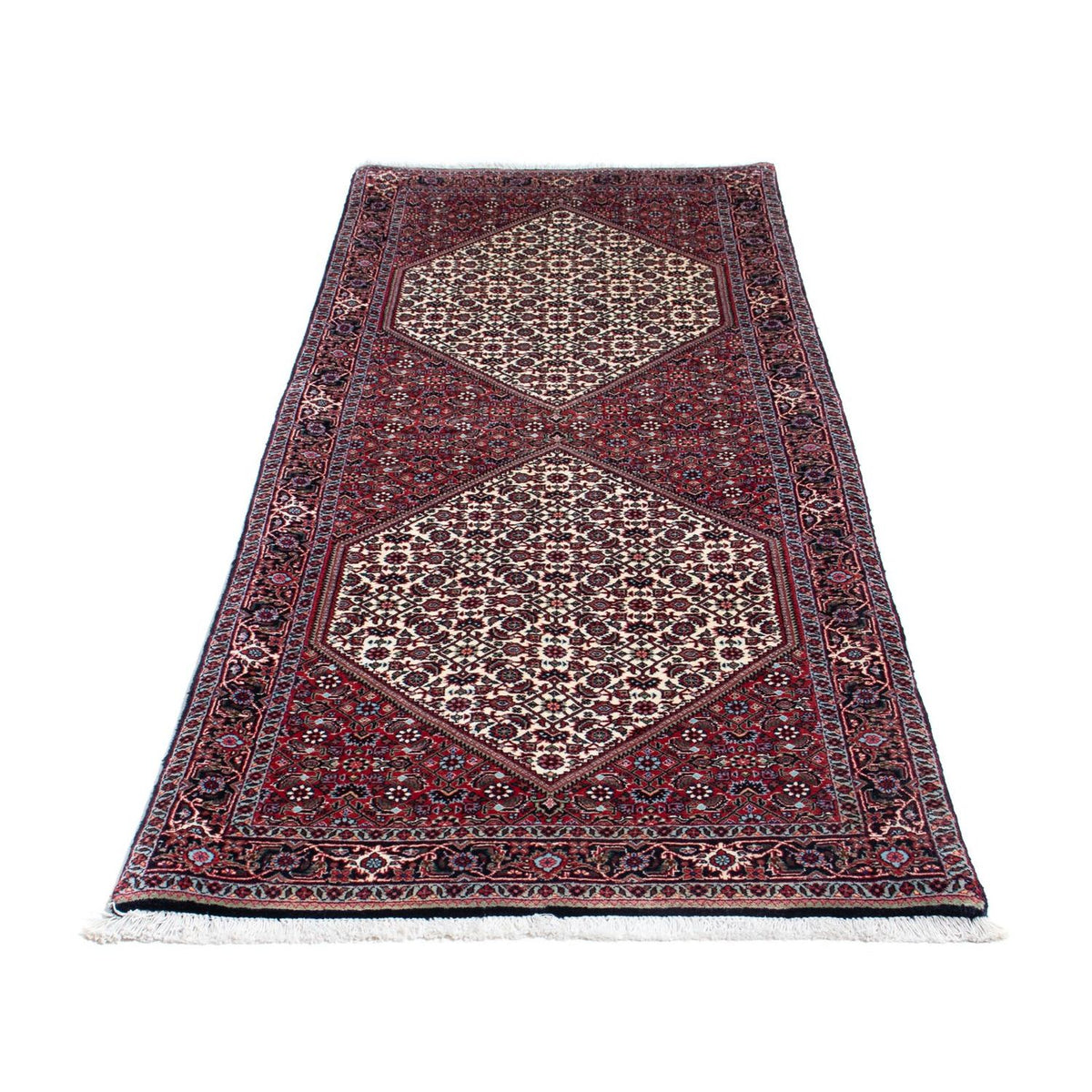 Tapis de couloir Tapis persan - Bidjar - 215 x 80 cm - bleu