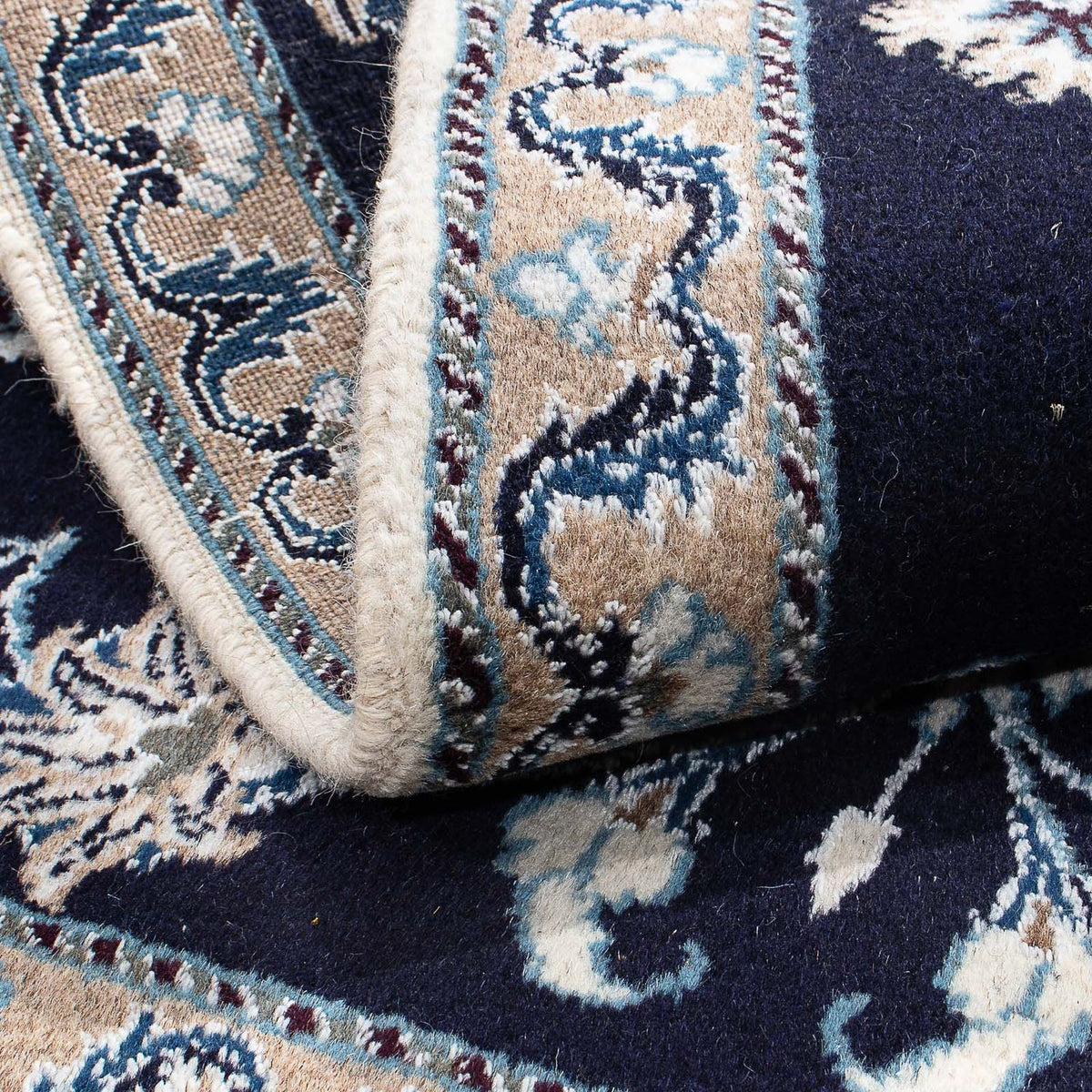 Tapis persan - Nain - 144 x 97 cm - bleu foncé
