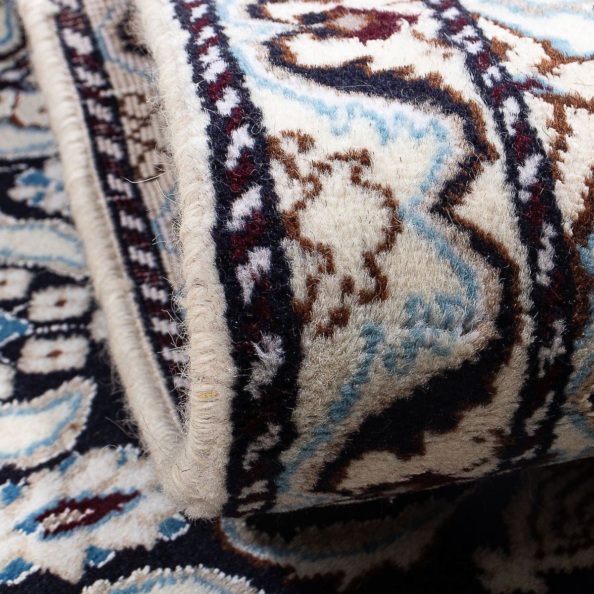 Tapis persan - Nain - 137 x 92 cm - bleu foncé