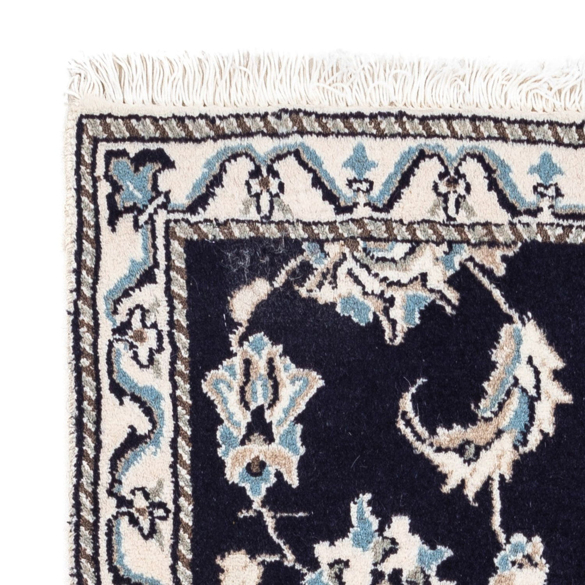 Tapis persan - Nain - 142 x 66 cm - bleu foncé
