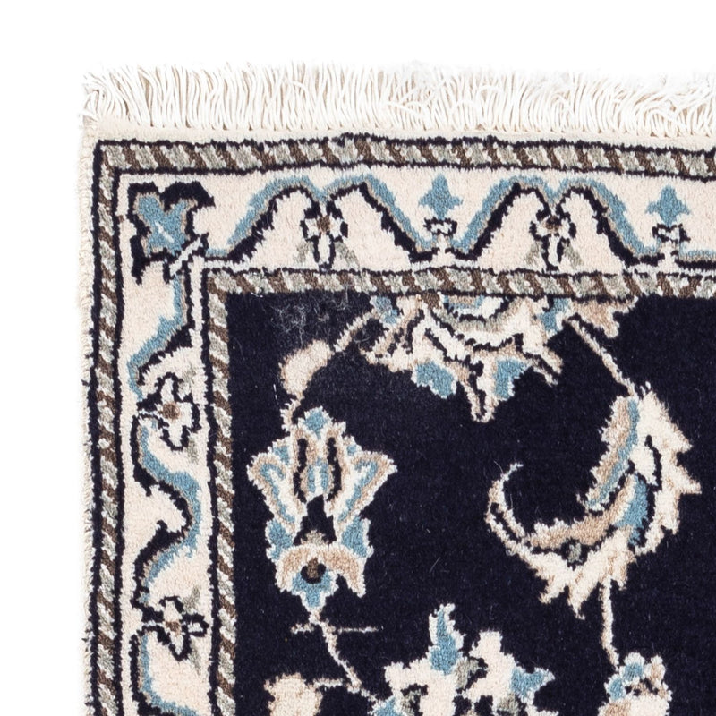 Tapis persan - Nain - 142 x 66 cm - bleu foncé
