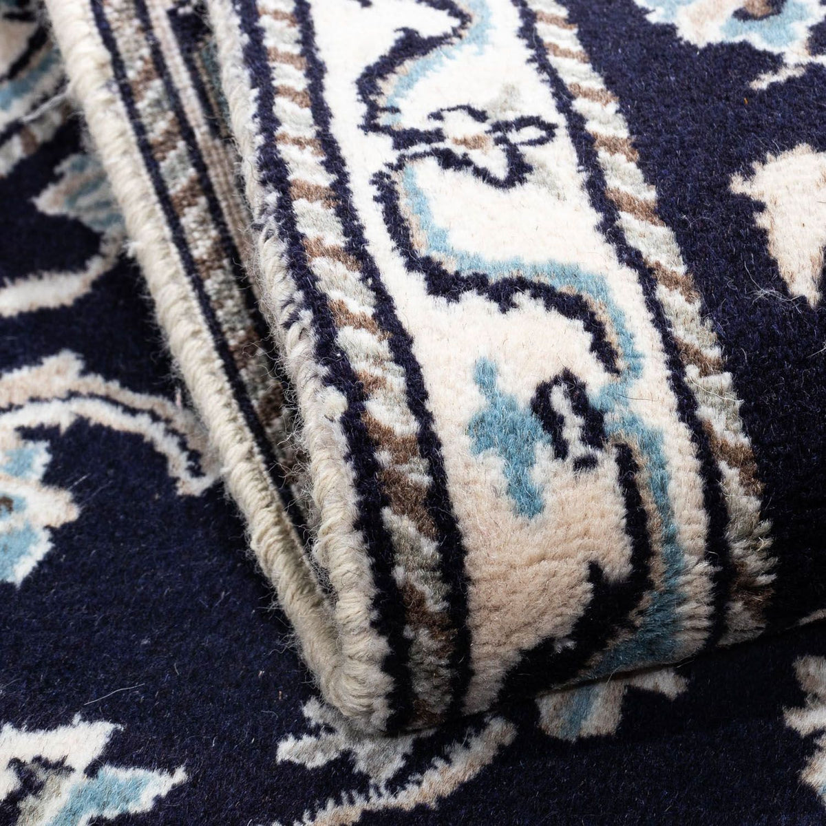 Tapis persan - Nain - 142 x 66 cm - bleu foncé