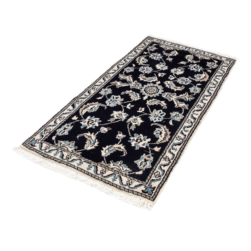 Tapis persan - Nain - 142 x 66 cm - bleu foncé