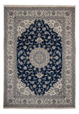 Tapis persan - Nain - 345 x 244 cm - bleu foncé
