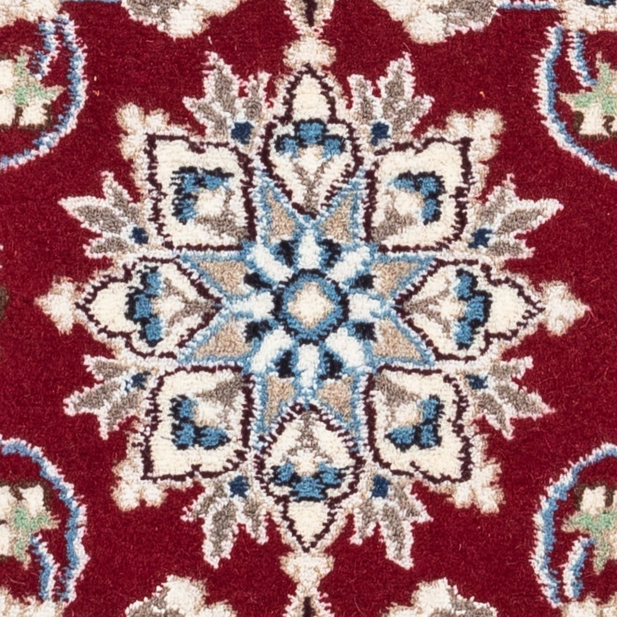 Tapis persan - Nain - 90 x 60 cm - rouge foncé