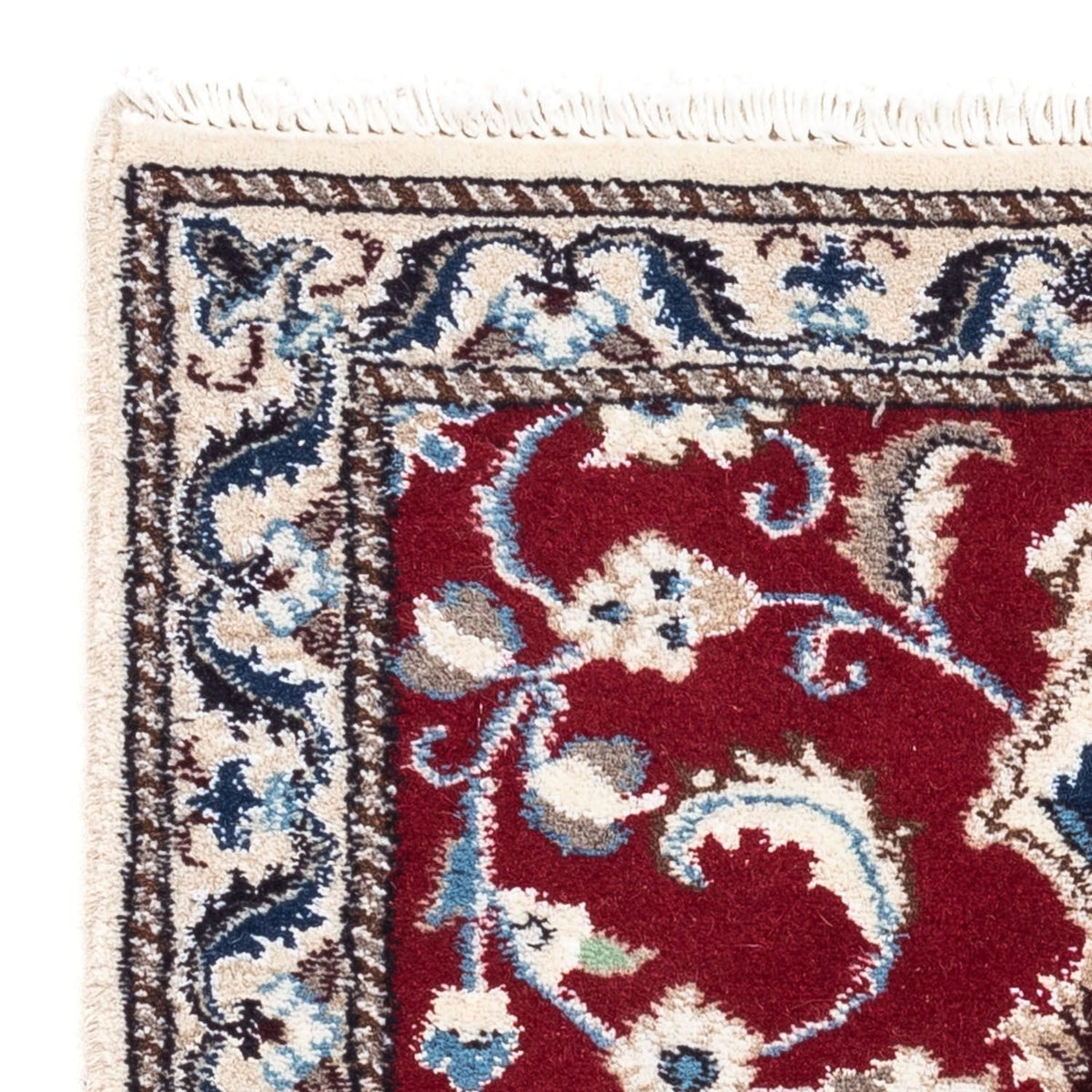 Tapis persan - Nain - 90 x 60 cm - rouge foncé