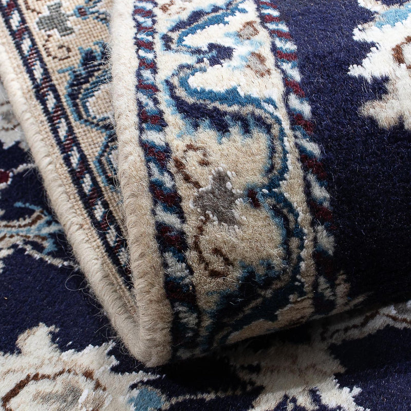 Tapis persan - Nain - 137 x 89 cm - bleu foncé