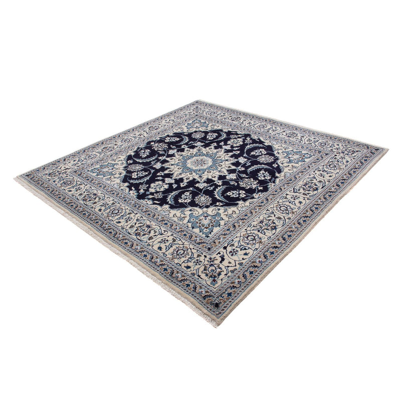 Tapis persan - Nain carré  - 198 x 192 cm - bleu foncé