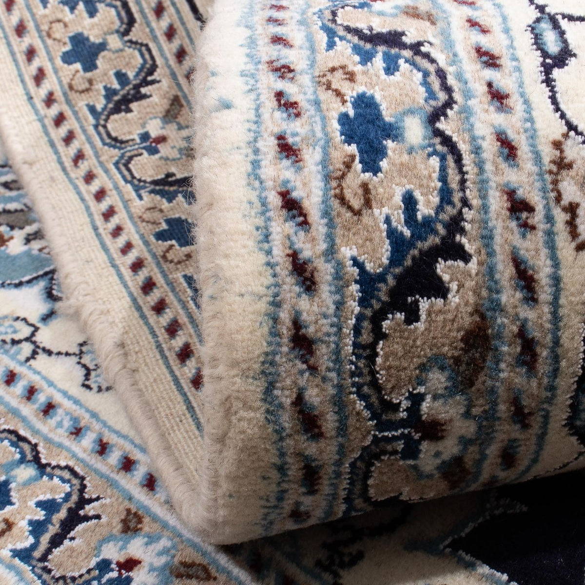 Tapis persan - Nain carré  - 198 x 192 cm - bleu foncé