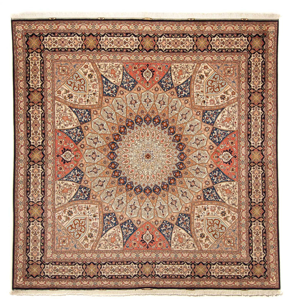 Tapis persan - Tabriz - Royal carré - 253 x 250 cm - marron clair
