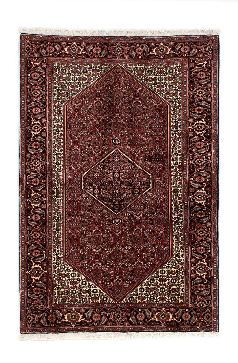 Tapis persan - Bidjar - 198 x 136 cm - rouge foncé