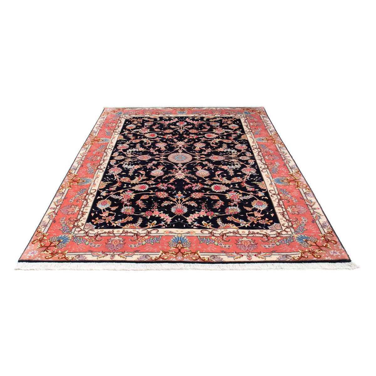 Tapis persan - Tabriz - Royal - 238 x 172 cm - bleu foncé
