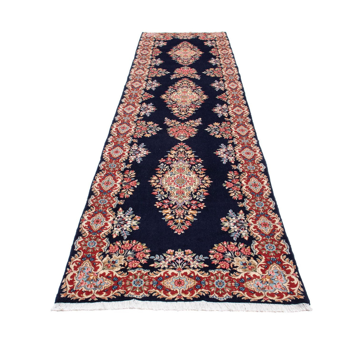 Tapis de couloir Tapis persan - Royal - 407 x 96 cm - bleu foncé