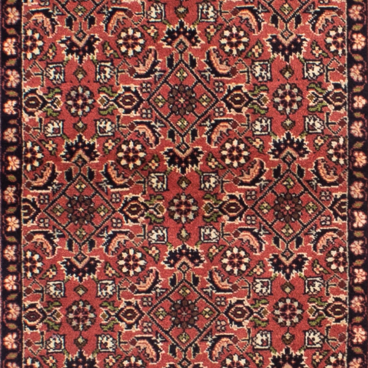 Tapis de couloir Tapis persan - Bidjar - 295 x 83 cm - rouge foncé