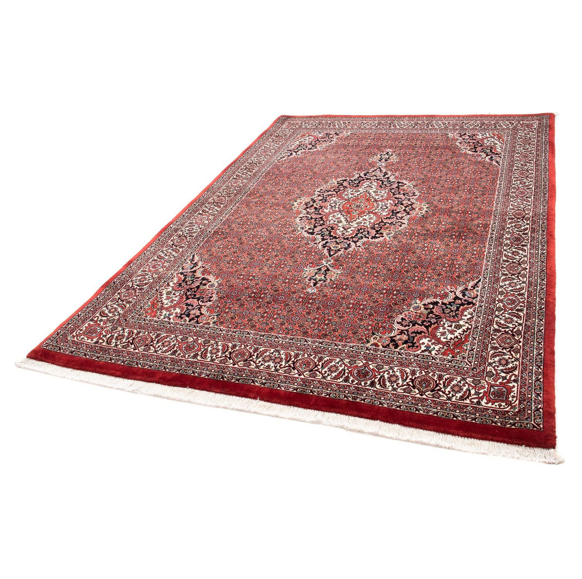 Tapis persan - Bidjar - 233 x 168 cm - rouge foncé