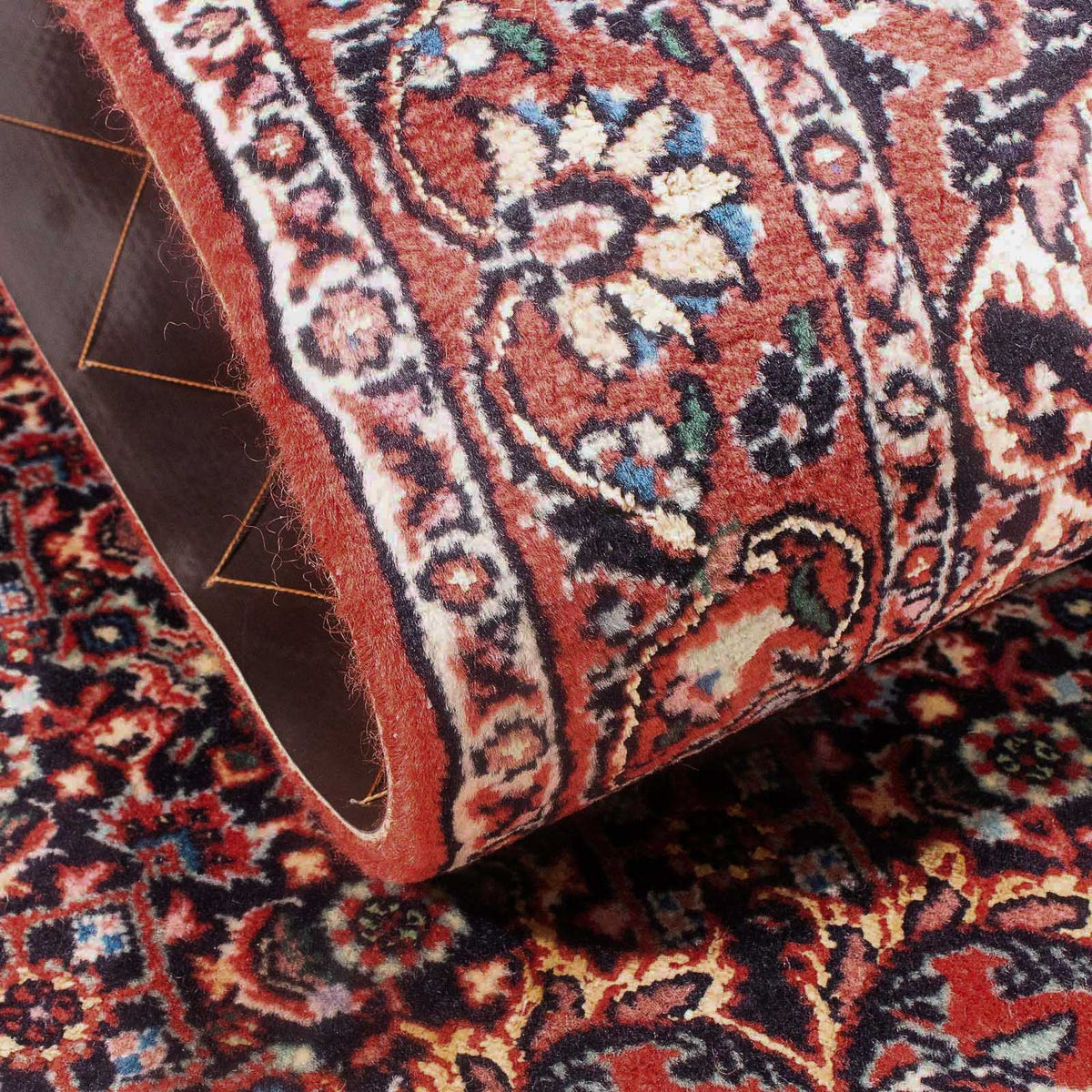 Tapis persan - Bidjar - 141 x 70 cm - rouge clair