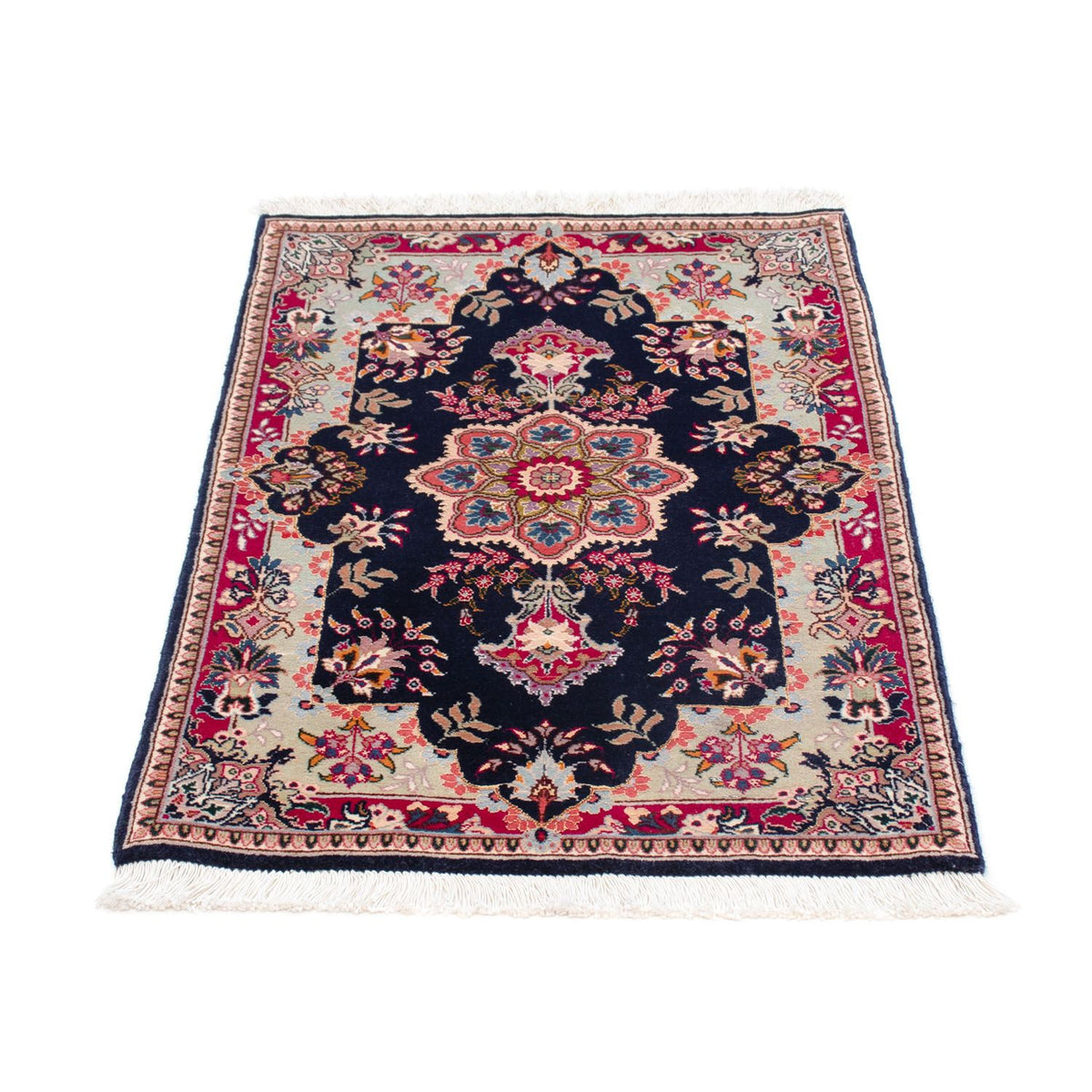 Tapis persan - Tabriz - Royal - 90 x 60 cm - bleu foncé