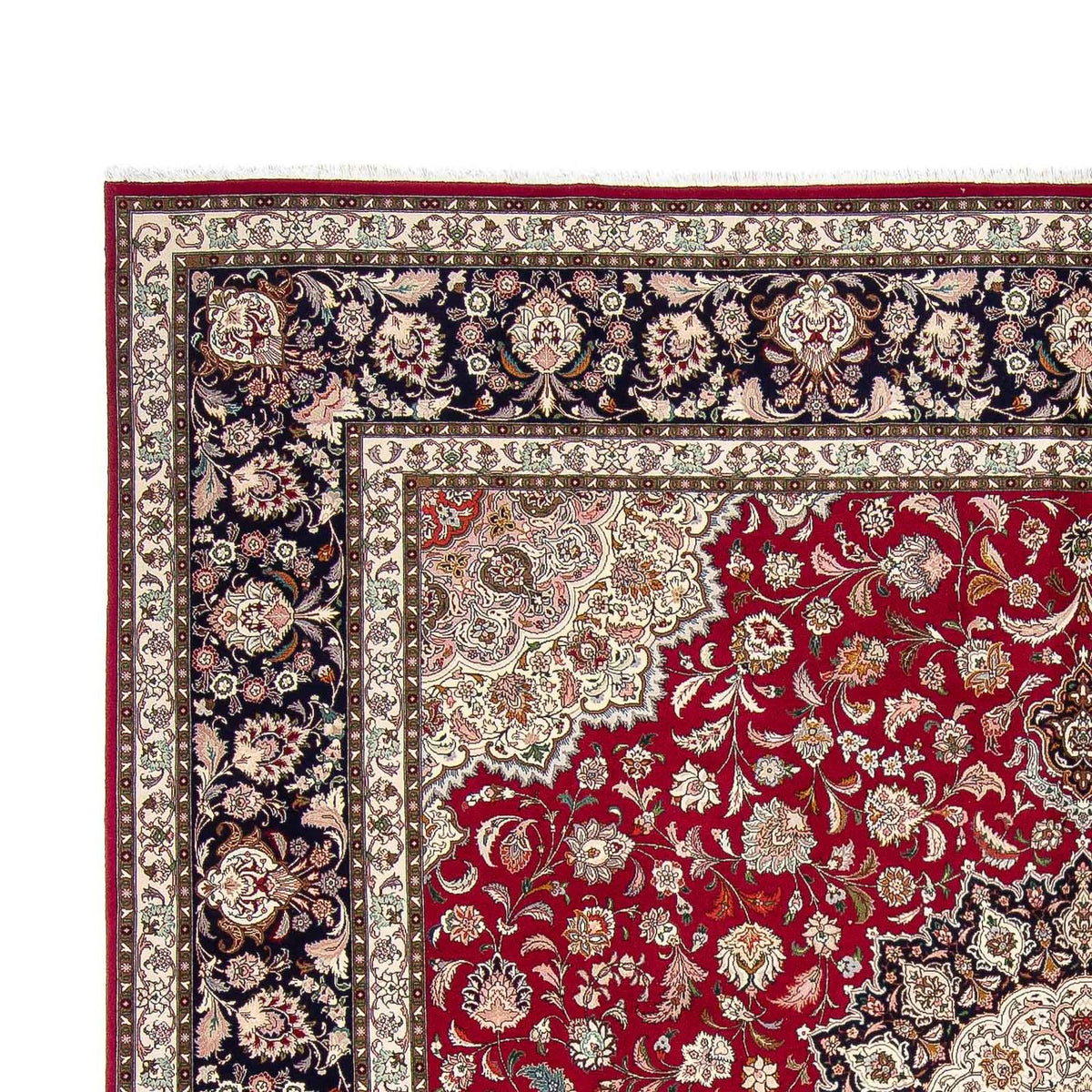 Tapis persan - Tabriz - Royal carré  - 306 x 302 cm - rouge foncé