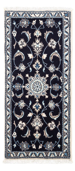 Tapis persan - Nain - 142 x 62 cm - bleu foncé