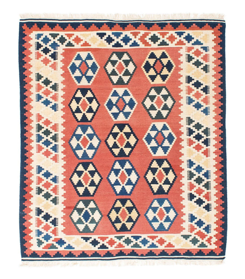 Tapis Kelim - Oriental carré  - 148 x 121 cm - rouille