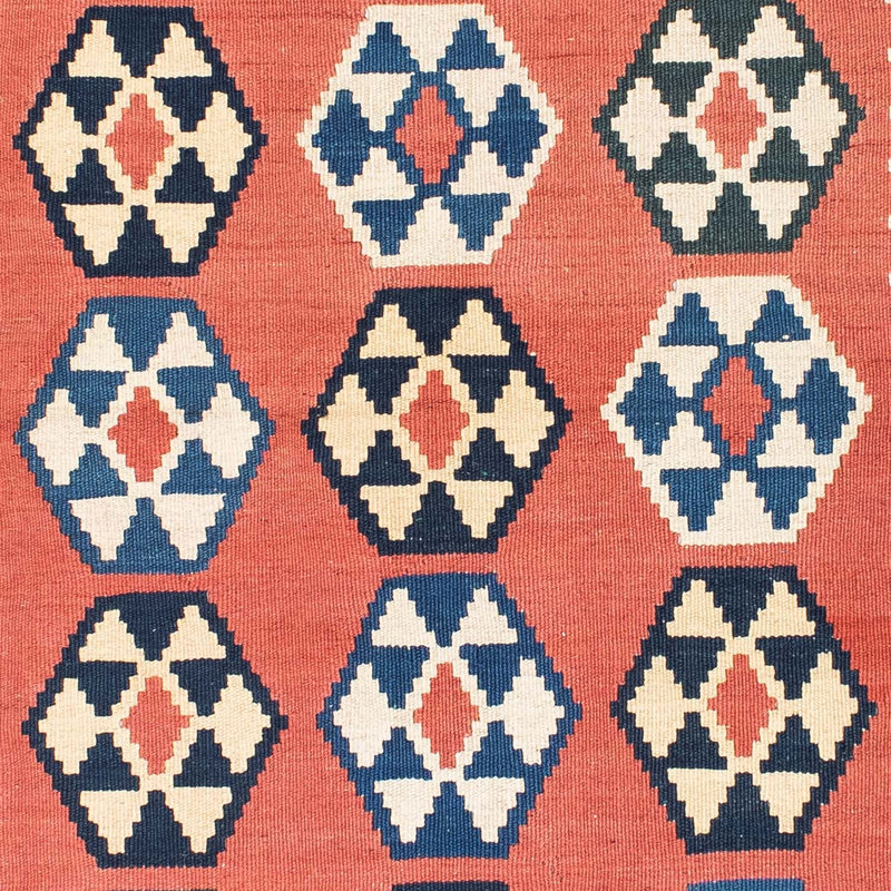 Tapis Kelim - Oriental carré  - 148 x 121 cm - rouille