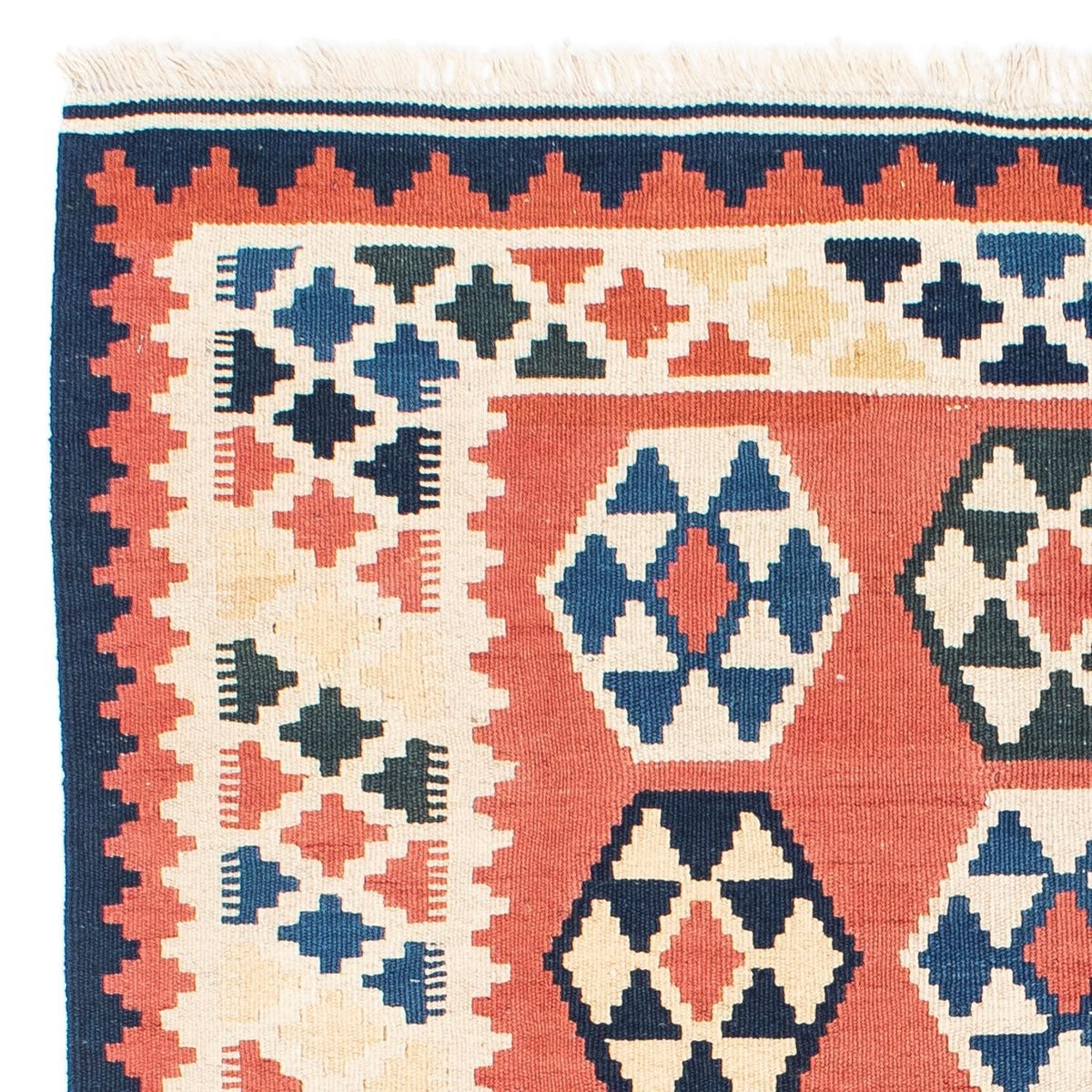 Tapis Kelim - Oriental carré  - 148 x 121 cm - rouille