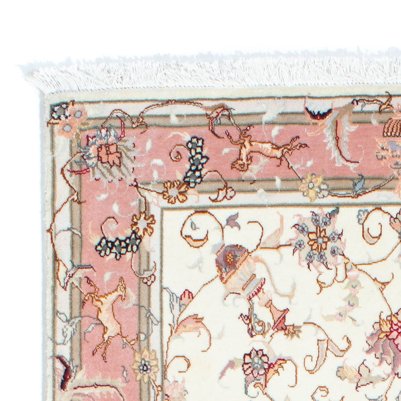 Tapis de couloir Tapis persan - Tabriz - Royal - 202 x 100 cm - beige