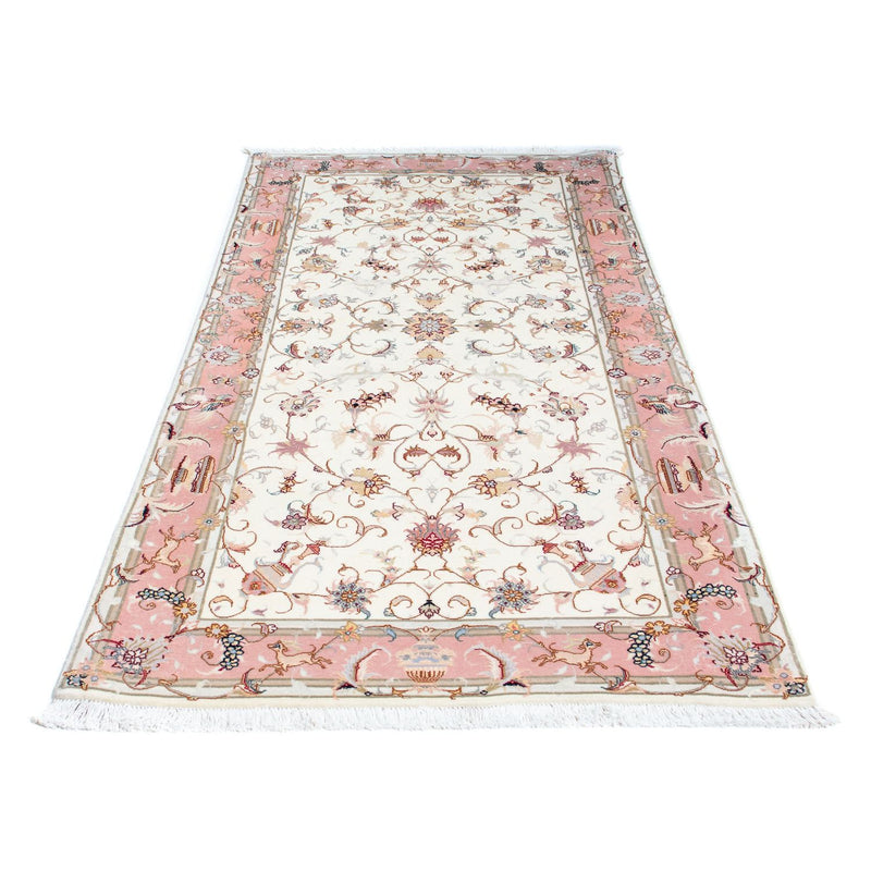 Tapis de couloir Tapis persan - Tabriz - Royal - 202 x 100 cm - beige