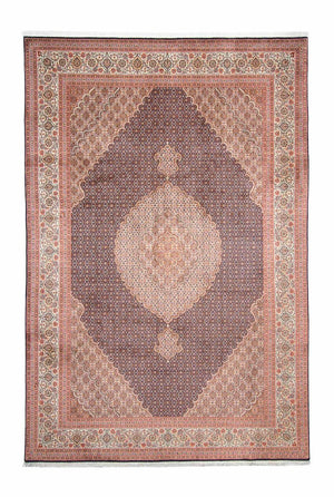 Tapis persan - Tabriz - 300 x 198 cm - bleu foncé