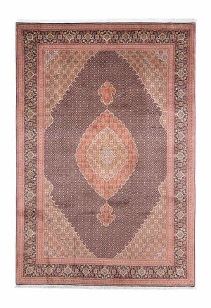 Tapis persan - Tabriz - 312 x 206 cm - bleu foncé