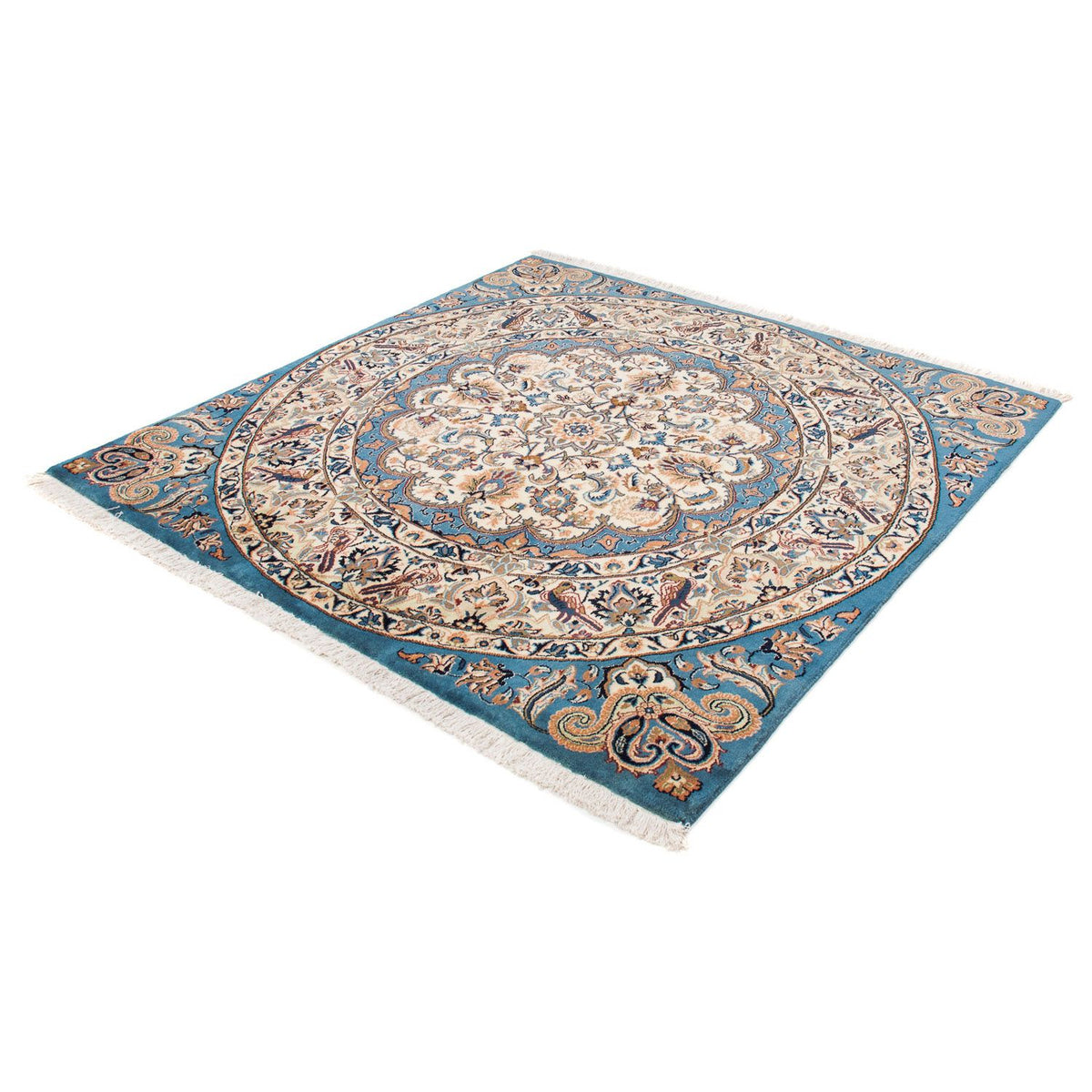Tapis persan - Classique carré - 153 x 148 cm - bleu foncé
