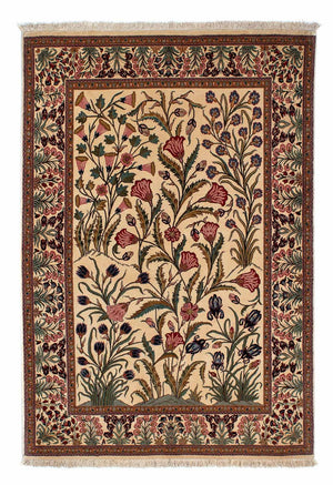 Tapis persan - Ghom - 195 x 122 cm - marron clair