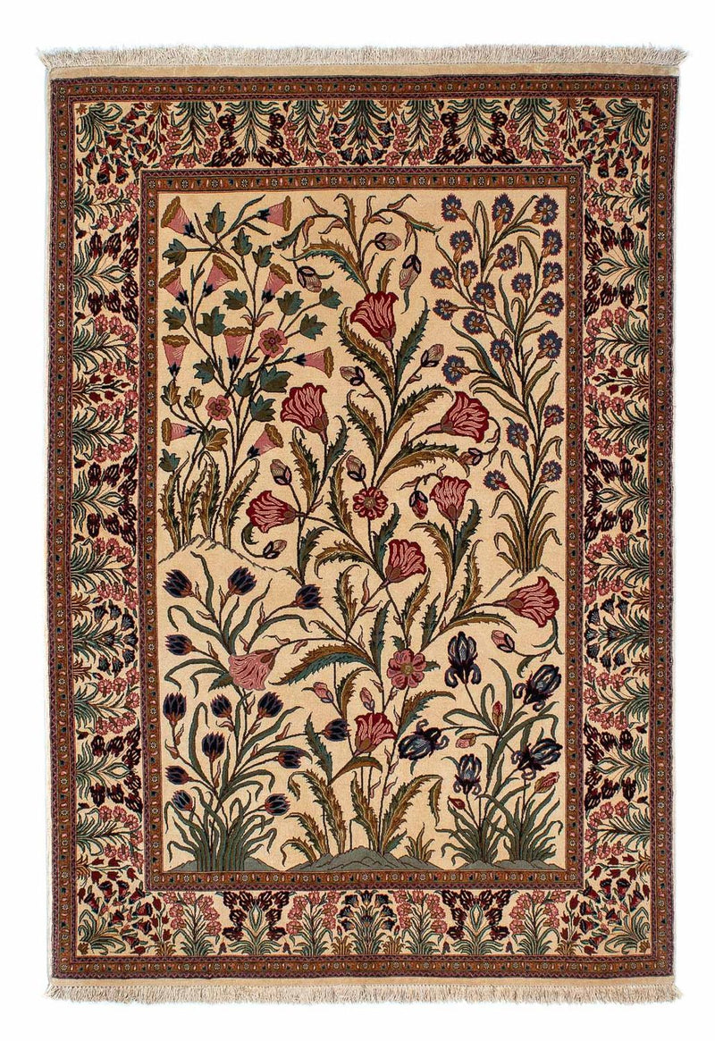 Tapis persan - Ghom - 195 x 122 cm - marron clair
