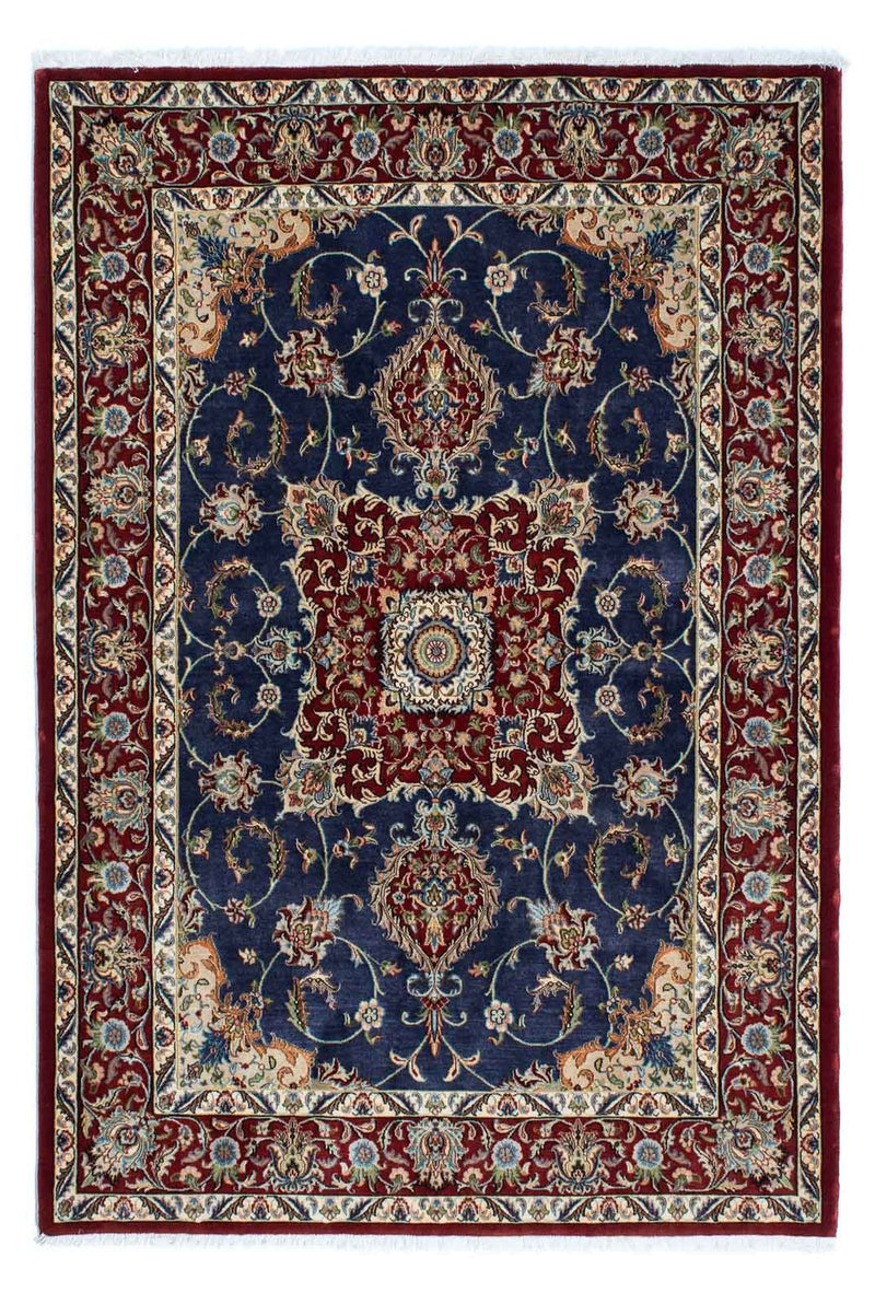 Tapis persan - Ghom - 193 x 133 cm - bleu foncé