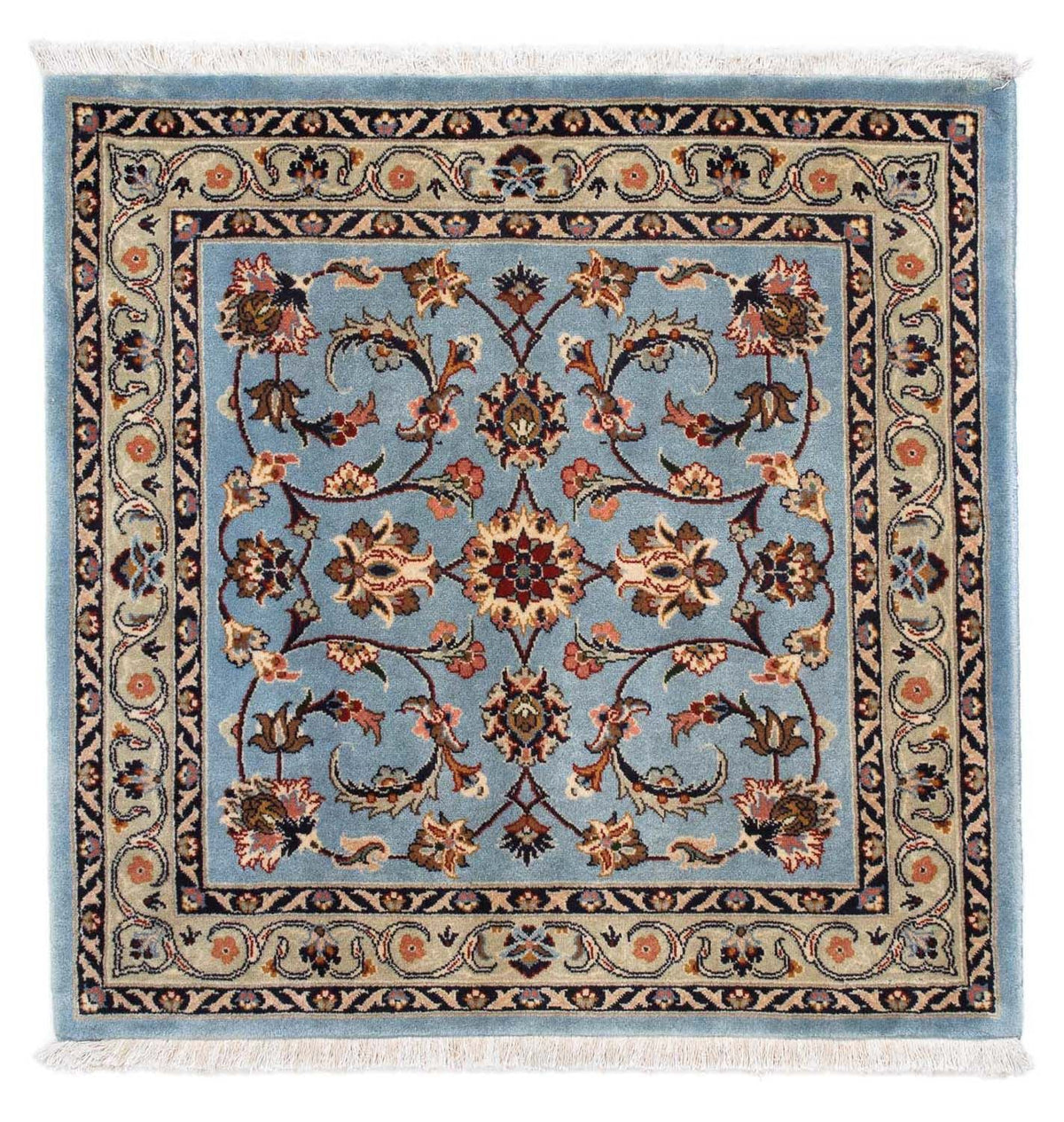 Tapis persan - Classique carré - 100 x 98 cm - bleu