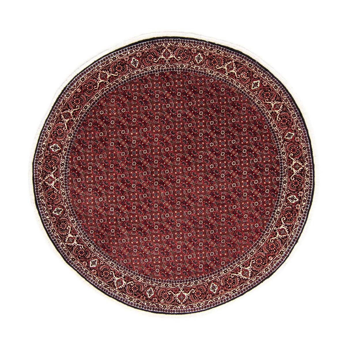 Tapis persan - Bidjar ronde  - 200 x 200 cm - rouge foncé