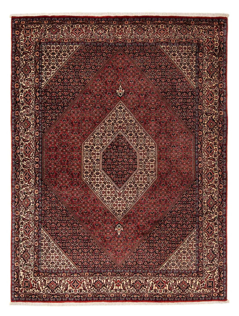 Tapis persan - Bidjar - 259 x 201 cm - rouge foncé